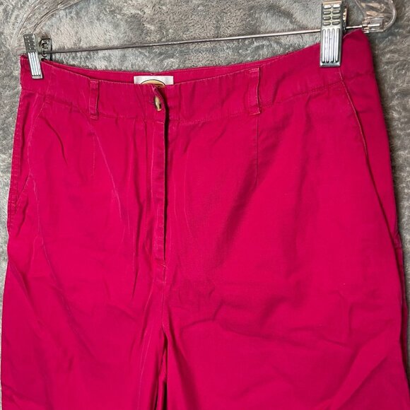 Vtg Talbots Women Old Money Classic Flat Front High Rise Crop Chino Pant 10 Pink - Picture 3 of 12